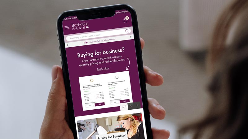 Burhouse ecommerce website on phone