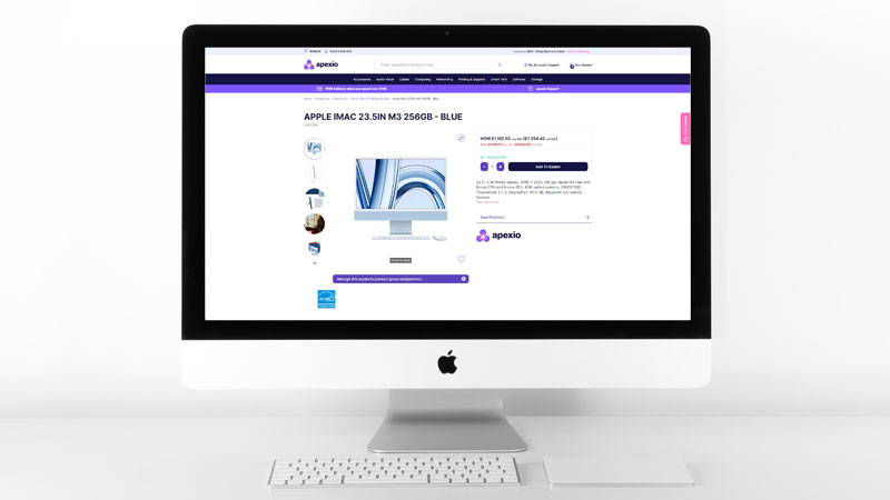 TIEVA apexio eprocurement portal on iMac