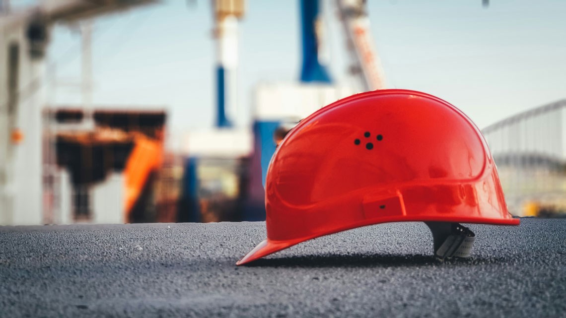 workwear helmet on the ground