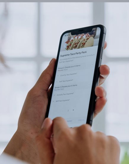 person ordering on phone