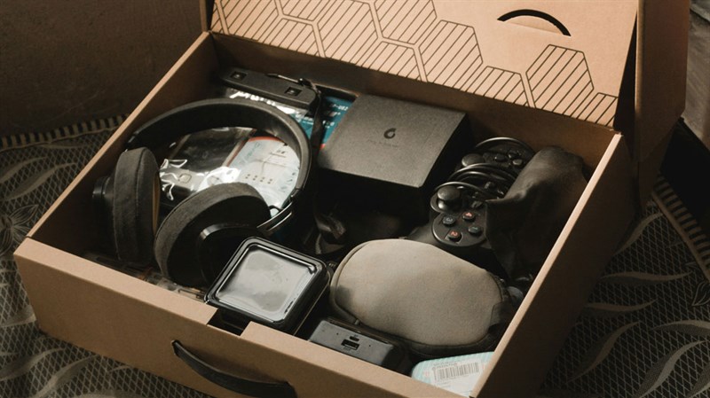 box of electricals packed for sending